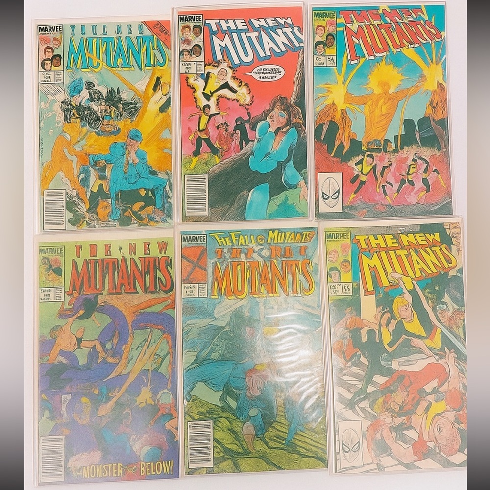 Vintage Marvel Comics Series The New Mutants Comics Lot of 6